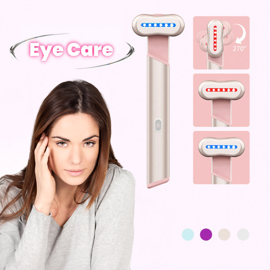 Elektrisches Augenmassagegerät (Licht Massage - Therapeutische Wärme - Gesichtsmassage - 4 Farben - USB-C